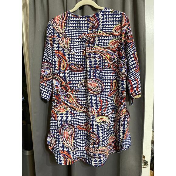 FIGUEROA & FLOWER WO SIZE MEDIUM MULTICOLOR PAISLEY PRINT MIDI DRESS/ TUNIC - Picture 11 of 13